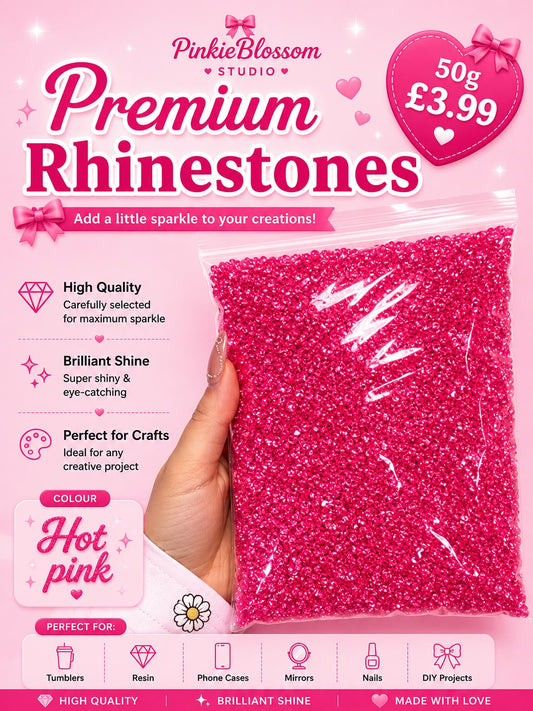 💓Hot Pink💓Premium Rhinestones – 50g Sparkle Pack- Arts DIY Crafts