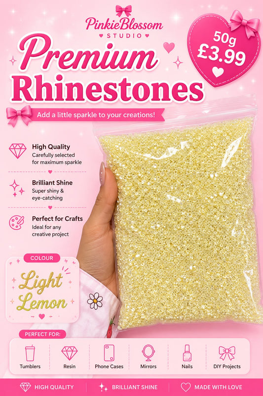 🍋Light Lemon🍋Premium Rhinestones – 50g Sparkle Pack- Arts DIY Crafts