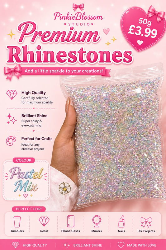 🎨Pastel Mix🎨Premium Rhinestones – 50g Sparkle Pack- Arts DIY Crafts
