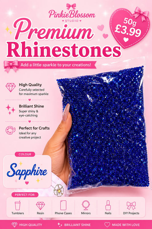 💠Sapphire💠Premium Rhinestones – 50g Sparkle Pack- Arts DIY Crafts