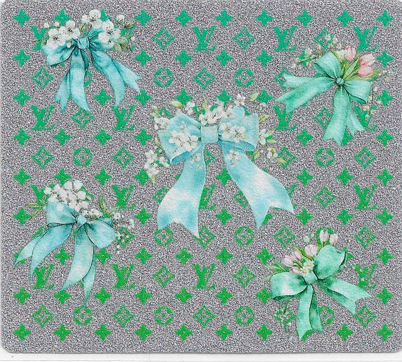Glitter Decal LV with a bow